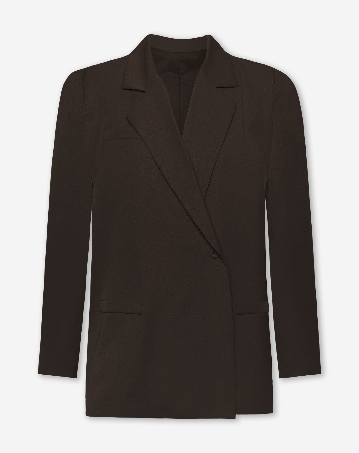 IRIS BOXY BLAZER DONKERBRUIN