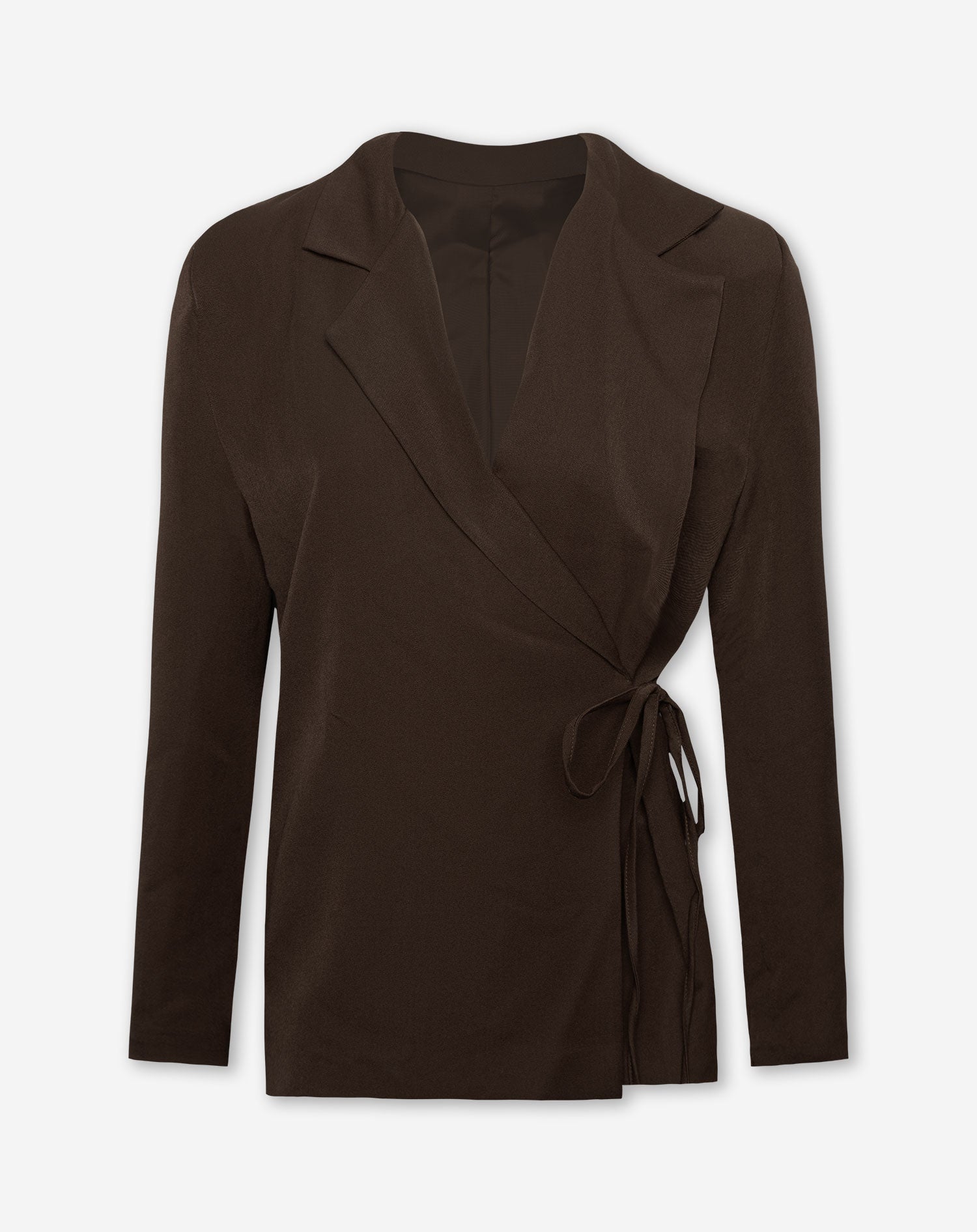 IRIS WRAP UP BLAZER DARK BROWN