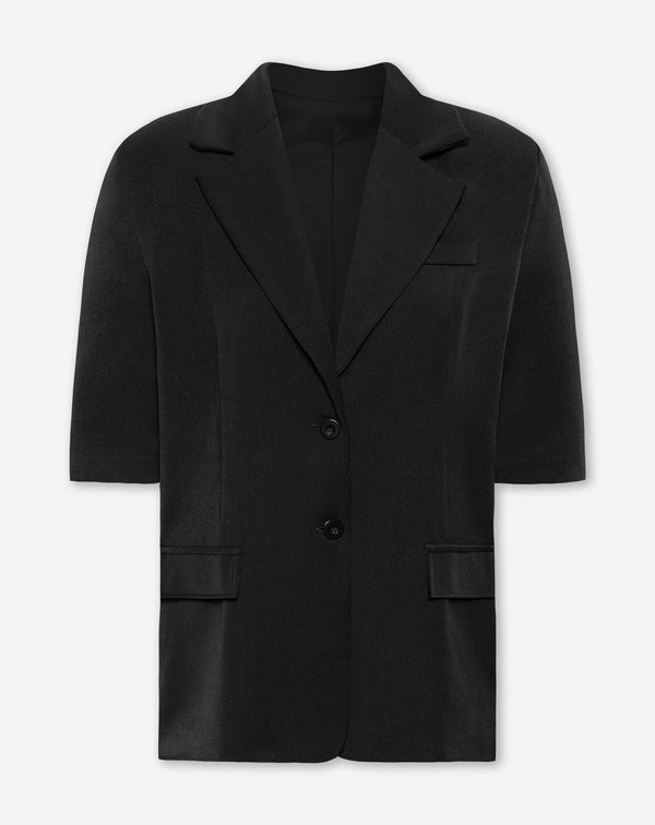 SHORT SLEEVE BLAZER BLACK
