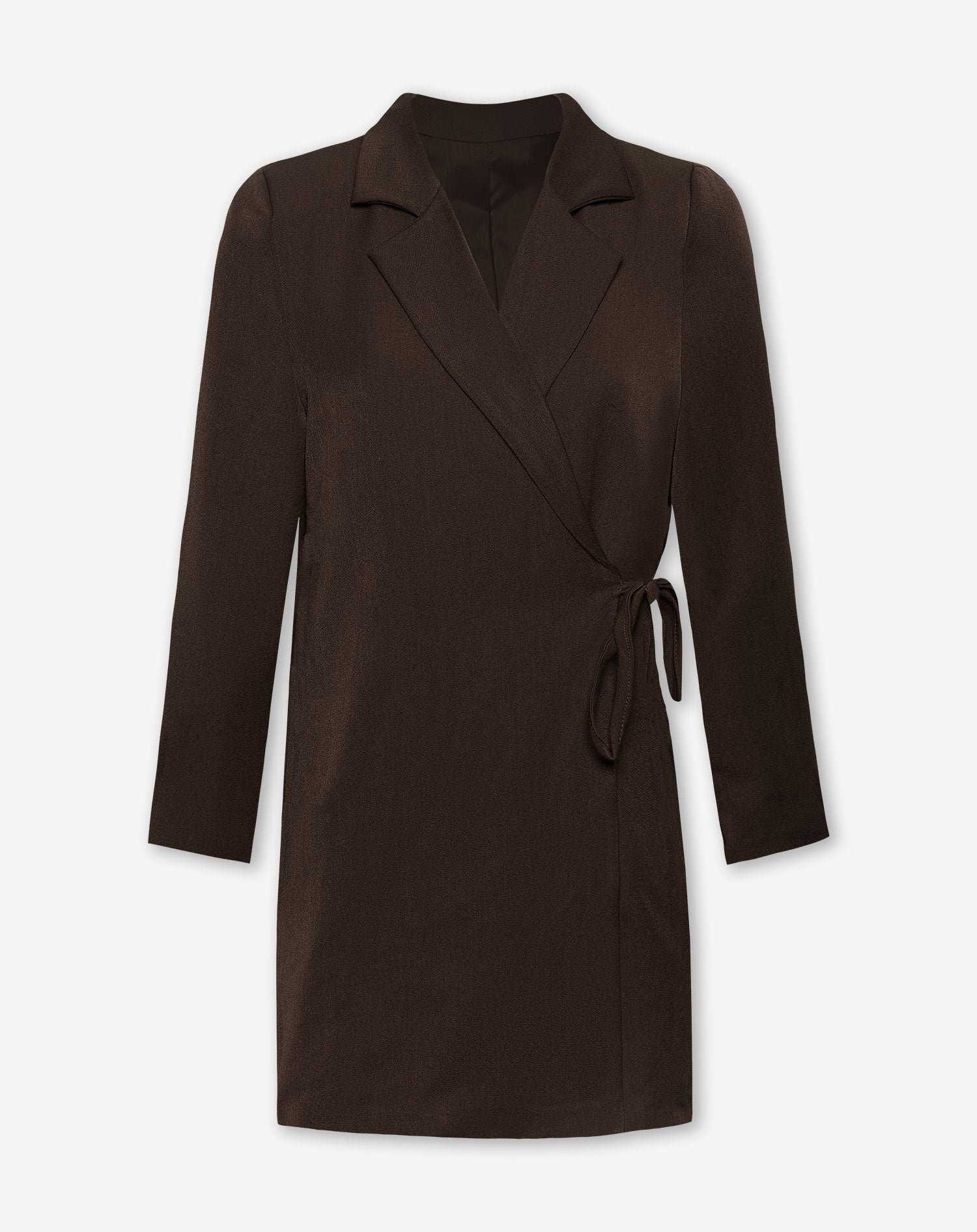 IRIS WRAP UP BLAZER DRESS DARK BROWN