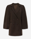 PUFF LONG SLEEVE BLAZER DRESS BROWN