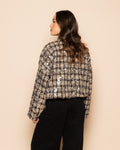 CHECK SEQUINS BOMBER JACKET BRUIN