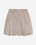 KIRA CHECK BUBBLE HEM SKIRT BROWN
