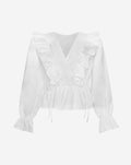 JADE POPLIN RUFFLE TOP WIT