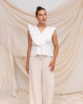 JADE SLEEVELESS POPLIN RUFFLE TOP WHITE
