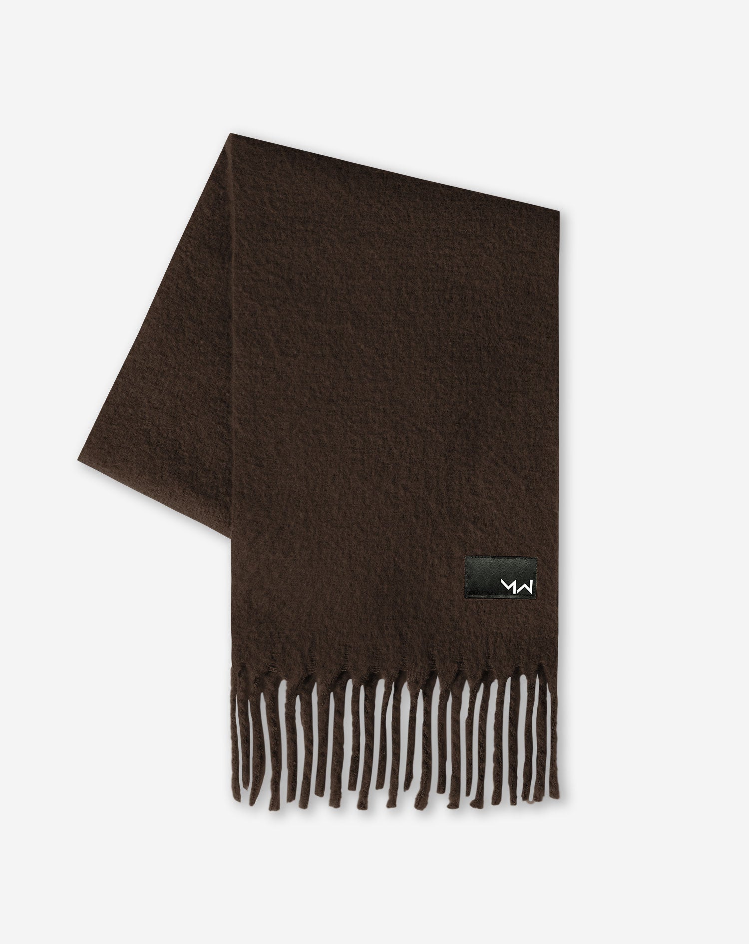 WOVEN SCARF DARK BROWN