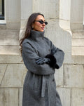 FAUX LEATHER FAUX FUR GLOVES ZWART
