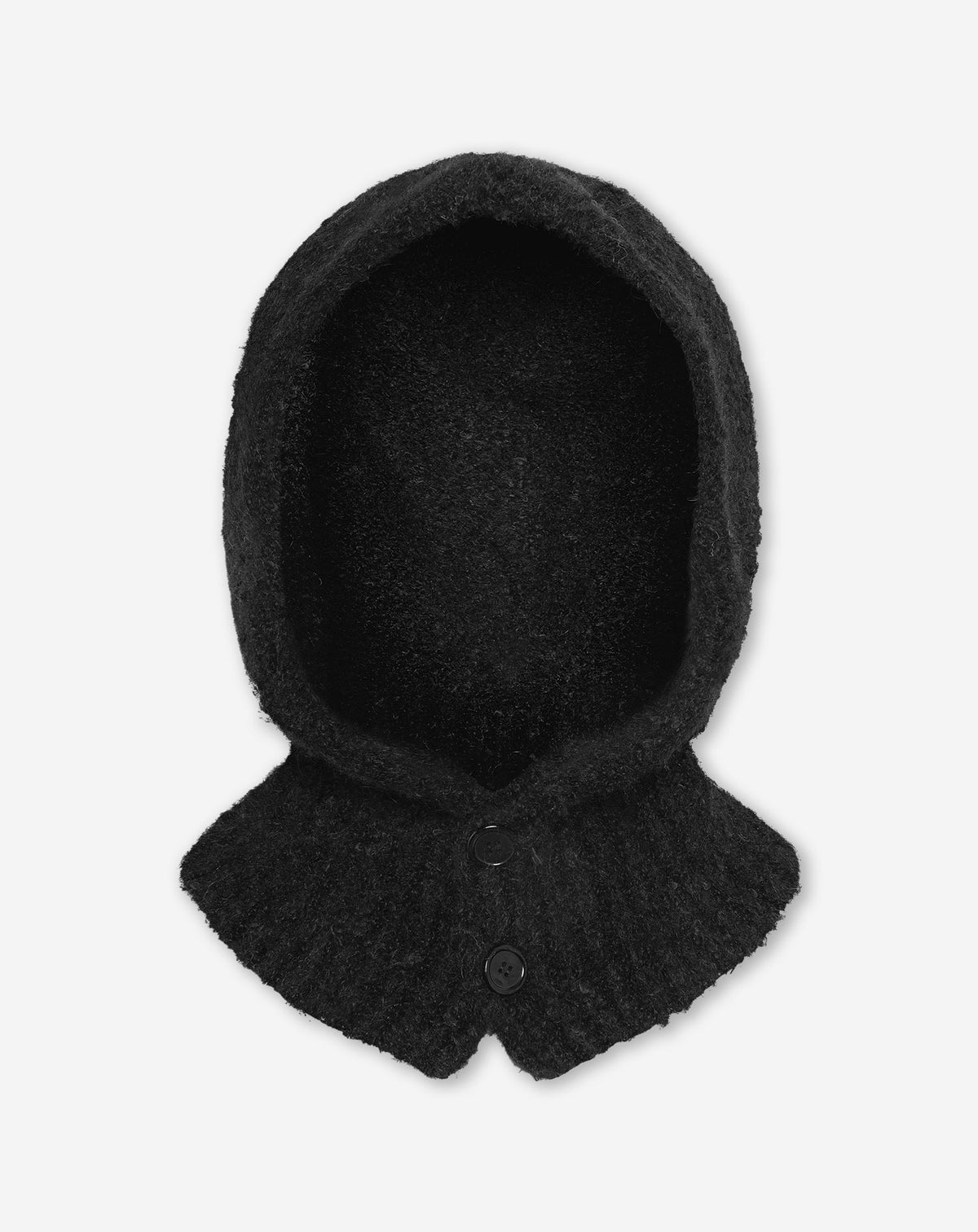 BOUCLE BALACLAVA BUTTON ZWART
