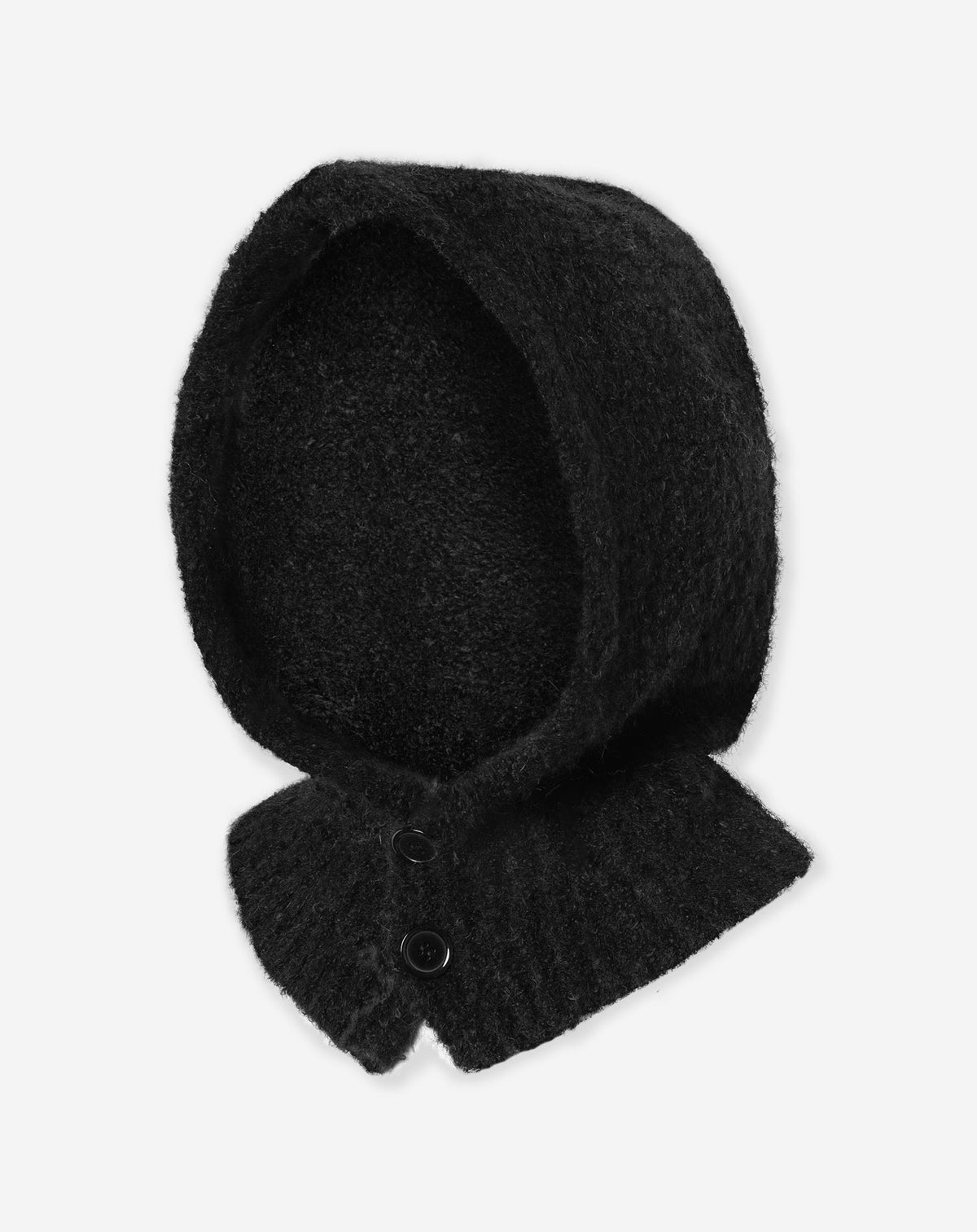 BOUCLE BALACLAVA BUTTON ZWART