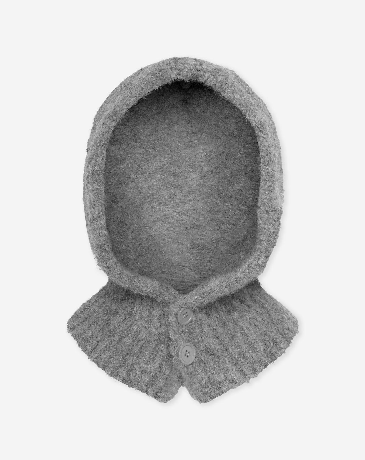 BOUCLE BALACLAVA BUTTON LIGHT GRIJS MELANGE