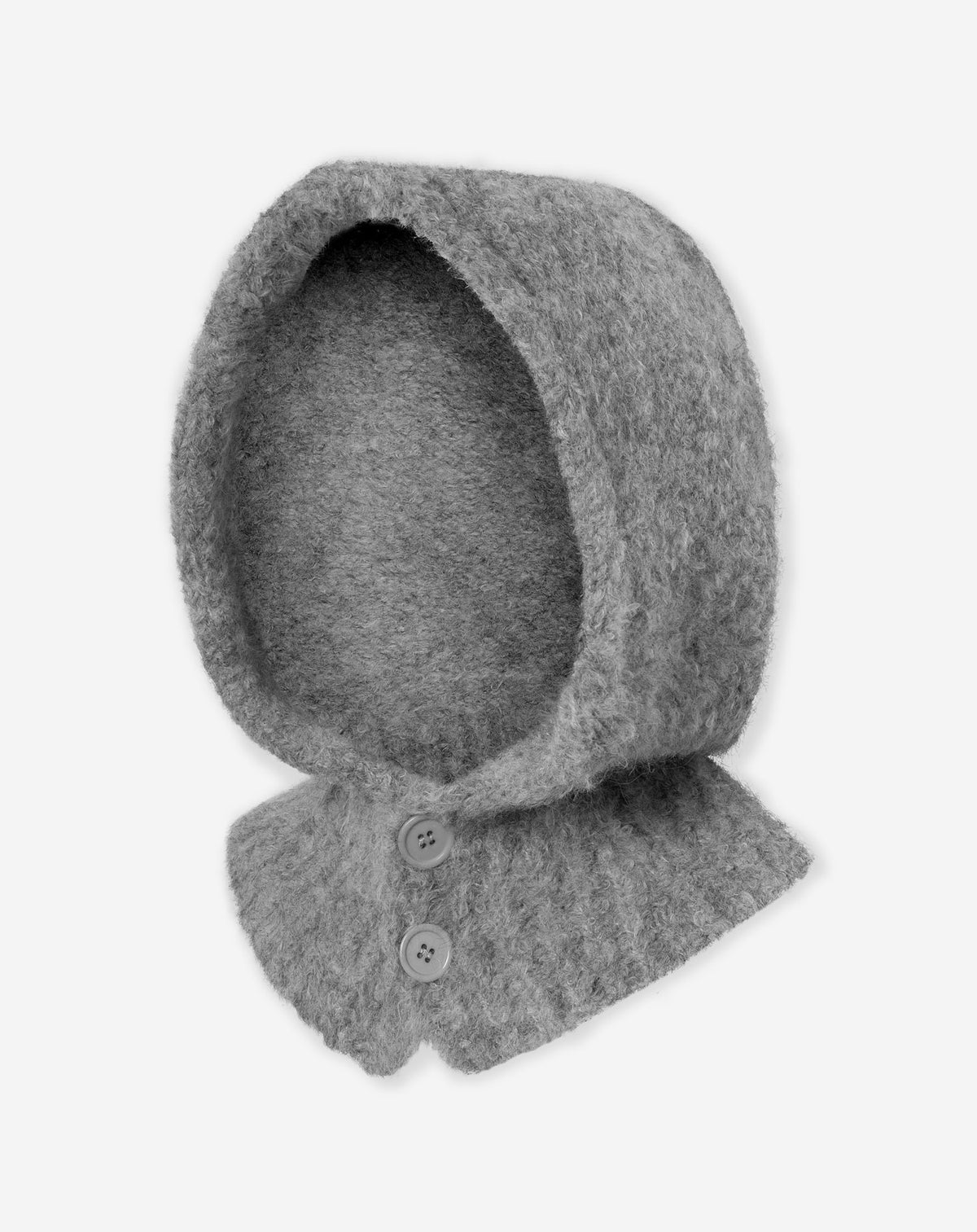 BOUCLE BALACLAVA BUTTON LIGHT GRIJS MELANGE