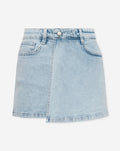 LILLIE DENIM SKORT LICHTBLAUW