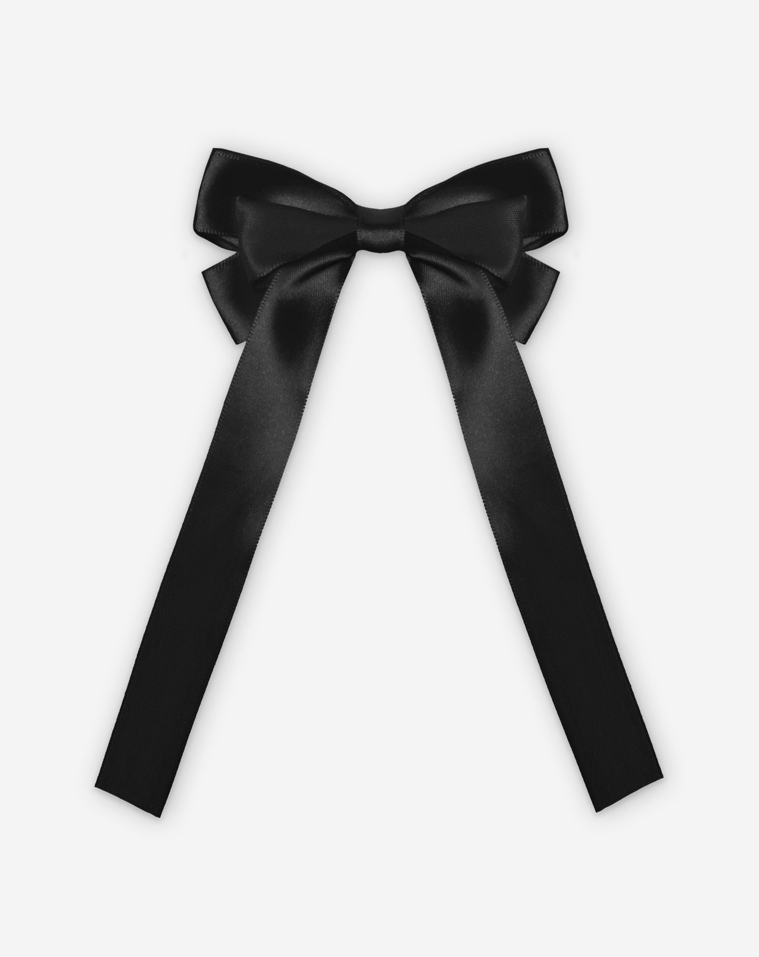 SMALL SATIN BOW HAIRCLIP BLACK