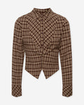 ISAYA FITTED CHECK BLOUSE BRUIN