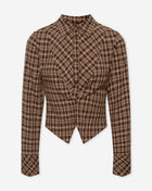 ISAYA FITTED CHECK BLOUSE BRUIN