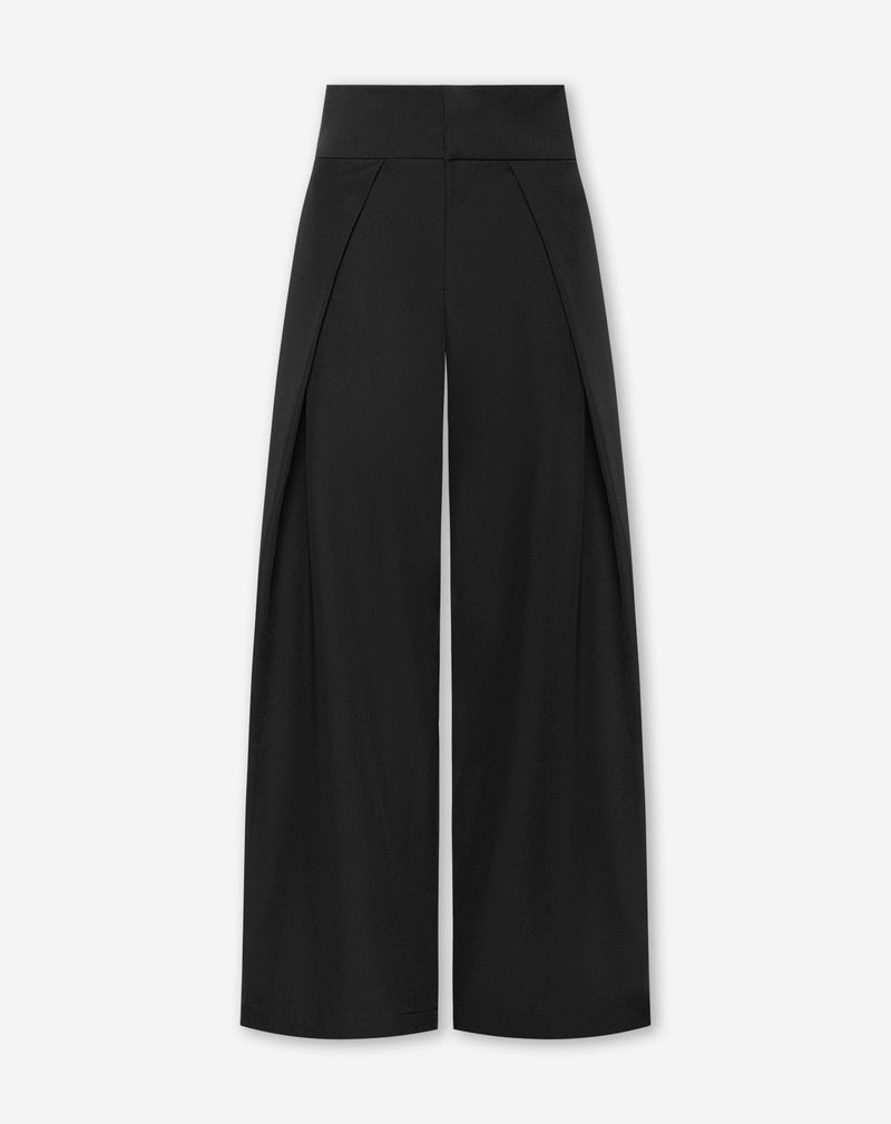ROVER HIGH WAIST WIDE LEG PANTALON BLACK