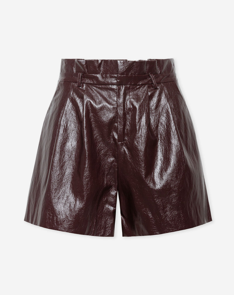 BERTA FAUX LEATHER SHORTS