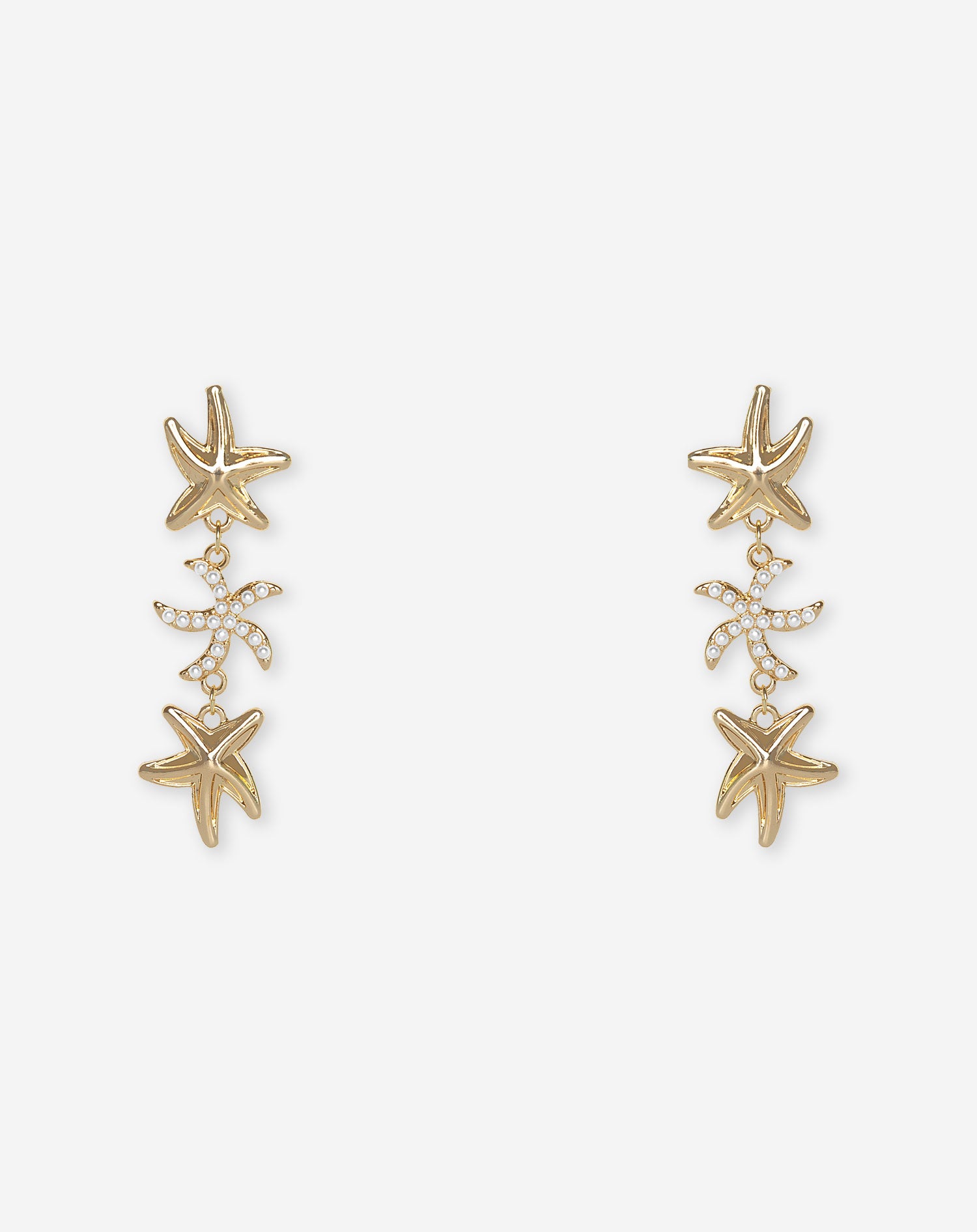 STARFISH PEARL EARRINGS GOLD