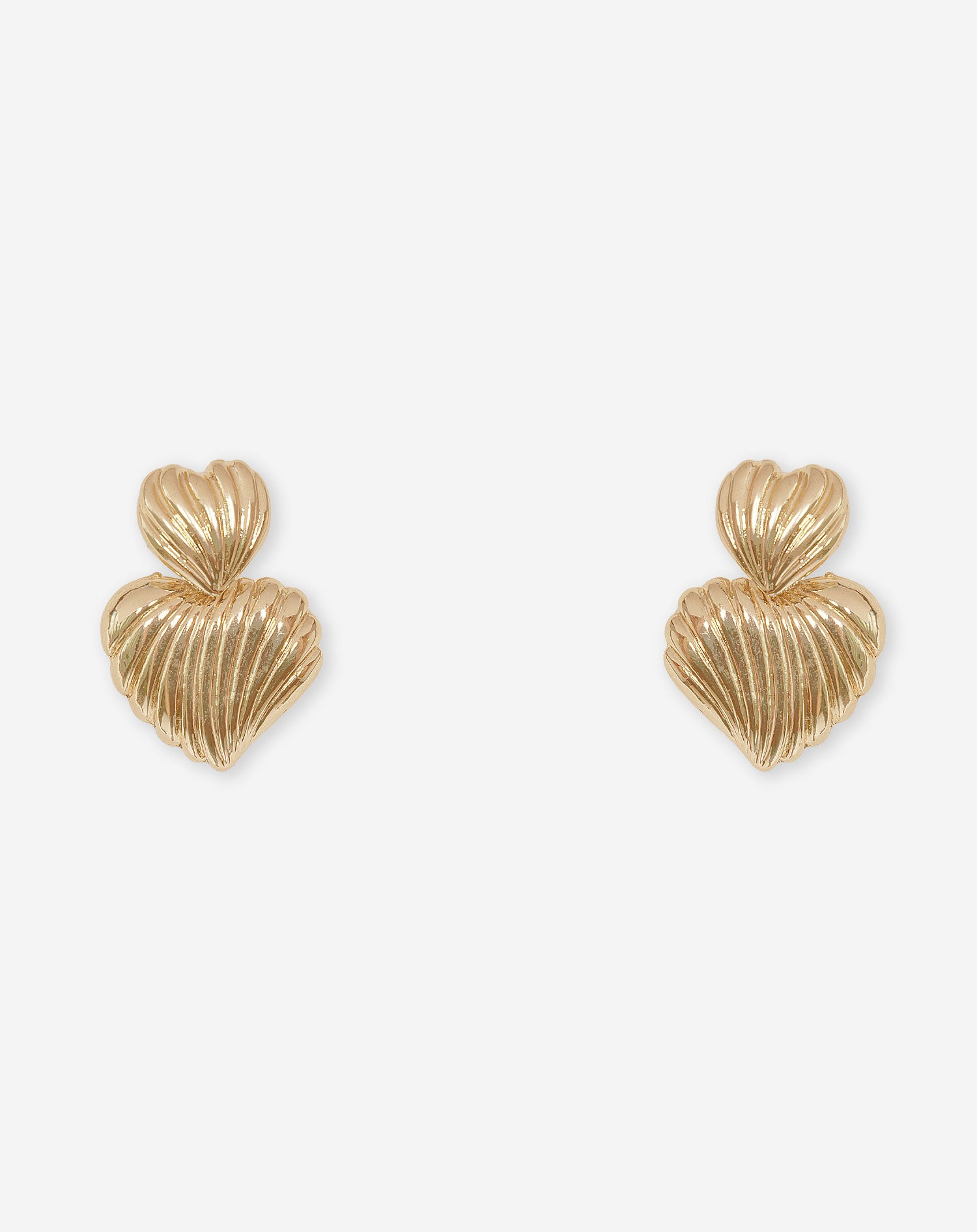 DOUBLE HEARTS EARRINGS GOLD