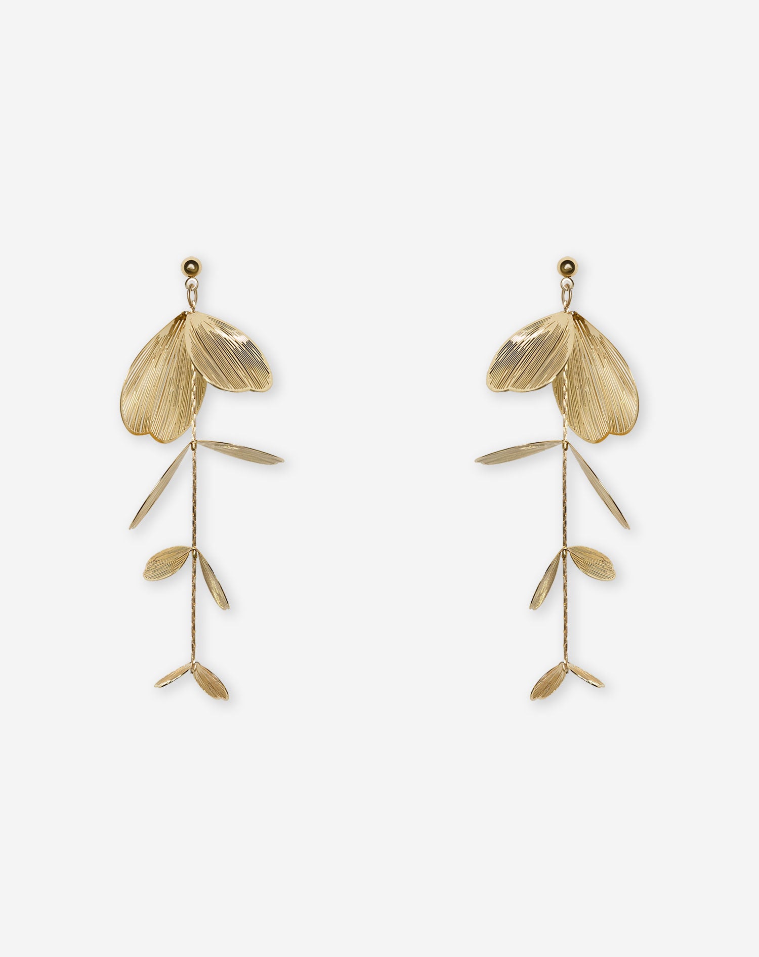 FLOWER DROP EARRINGS GOLD