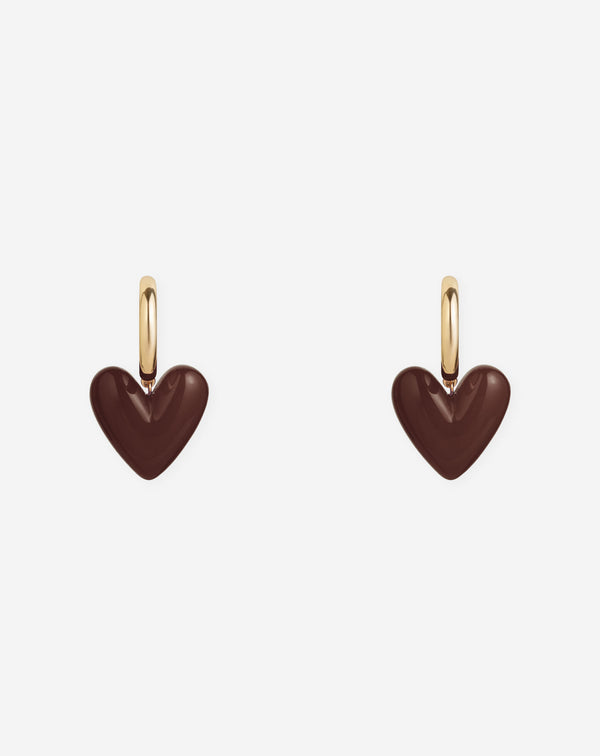 HEART COLORED HOOP EARRINGS BRUIN