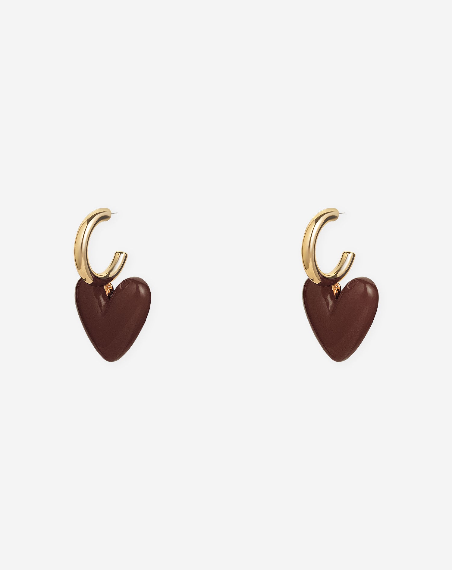 HEART COLORED HOOP EARRINGS BRUIN