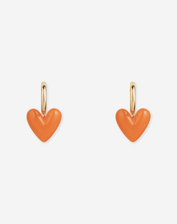 HEART COLORED HOOP EARRINGS ORANJE