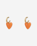 HEART COLORED HOOP EARRINGS ORANJE