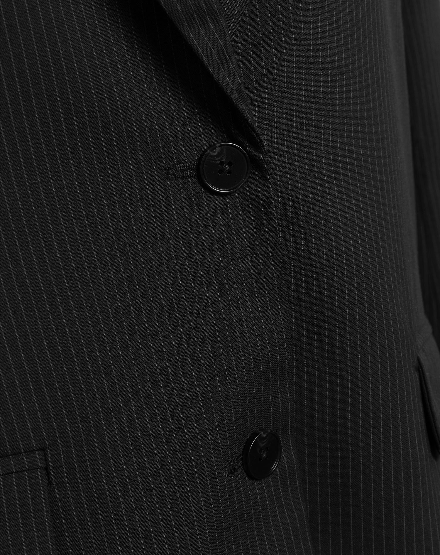 SAAR PINSTRIPE OVERSIZED BLAZER BLACK