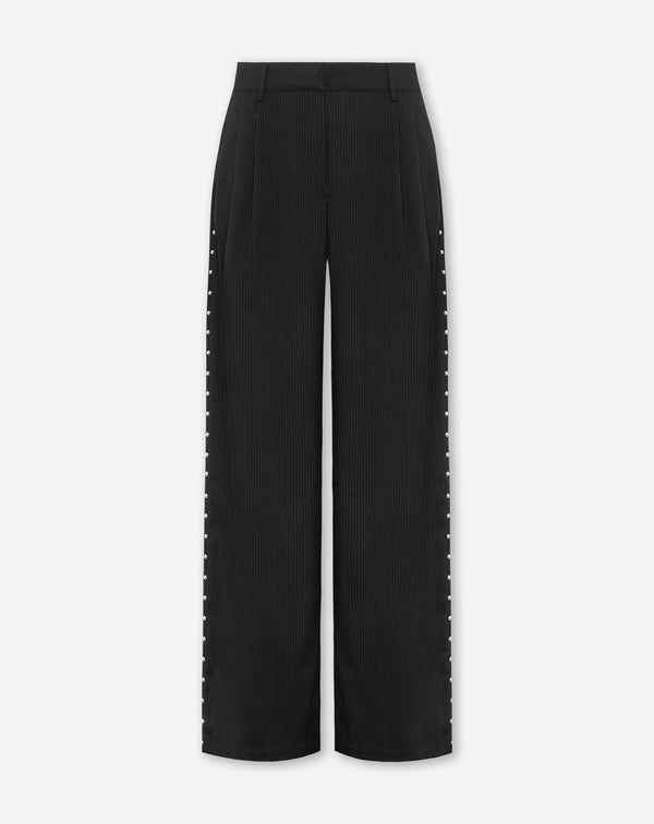 SAAR PINSTRIPE STUD PANTALON BLACK
