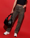 LEOPARD ALLOVER JEANS BLACK