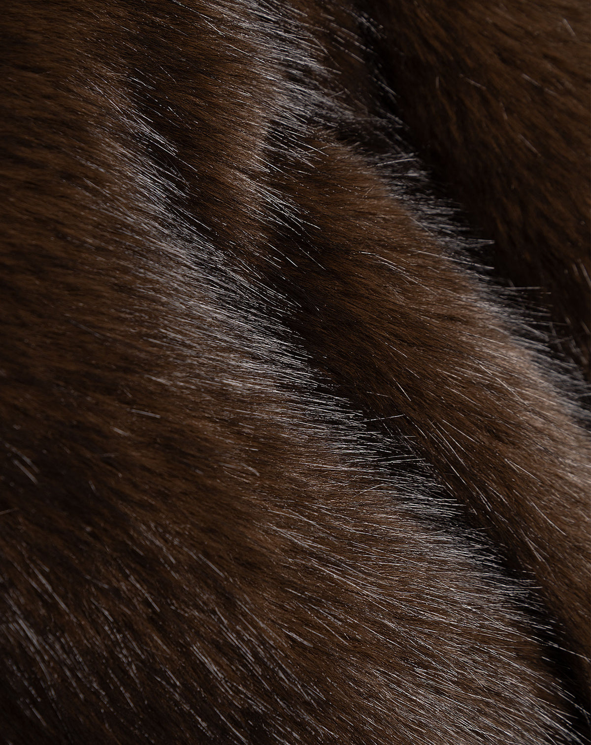 FAUX FUR LONG COAT BROWN