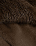 FAUX FUR CUFF COAT BROWN