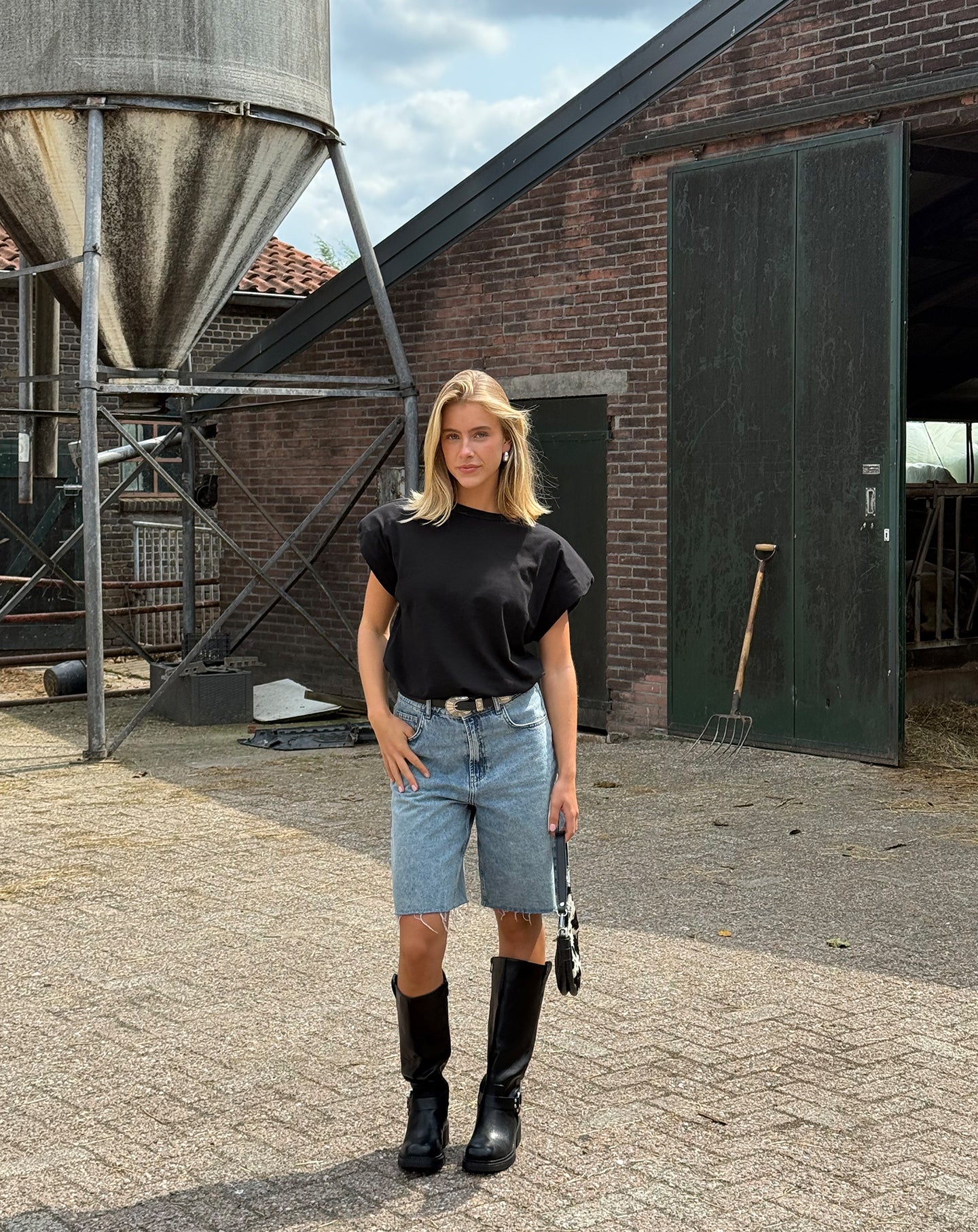 FAUX LEATHER BIKER BOOTS ZWART