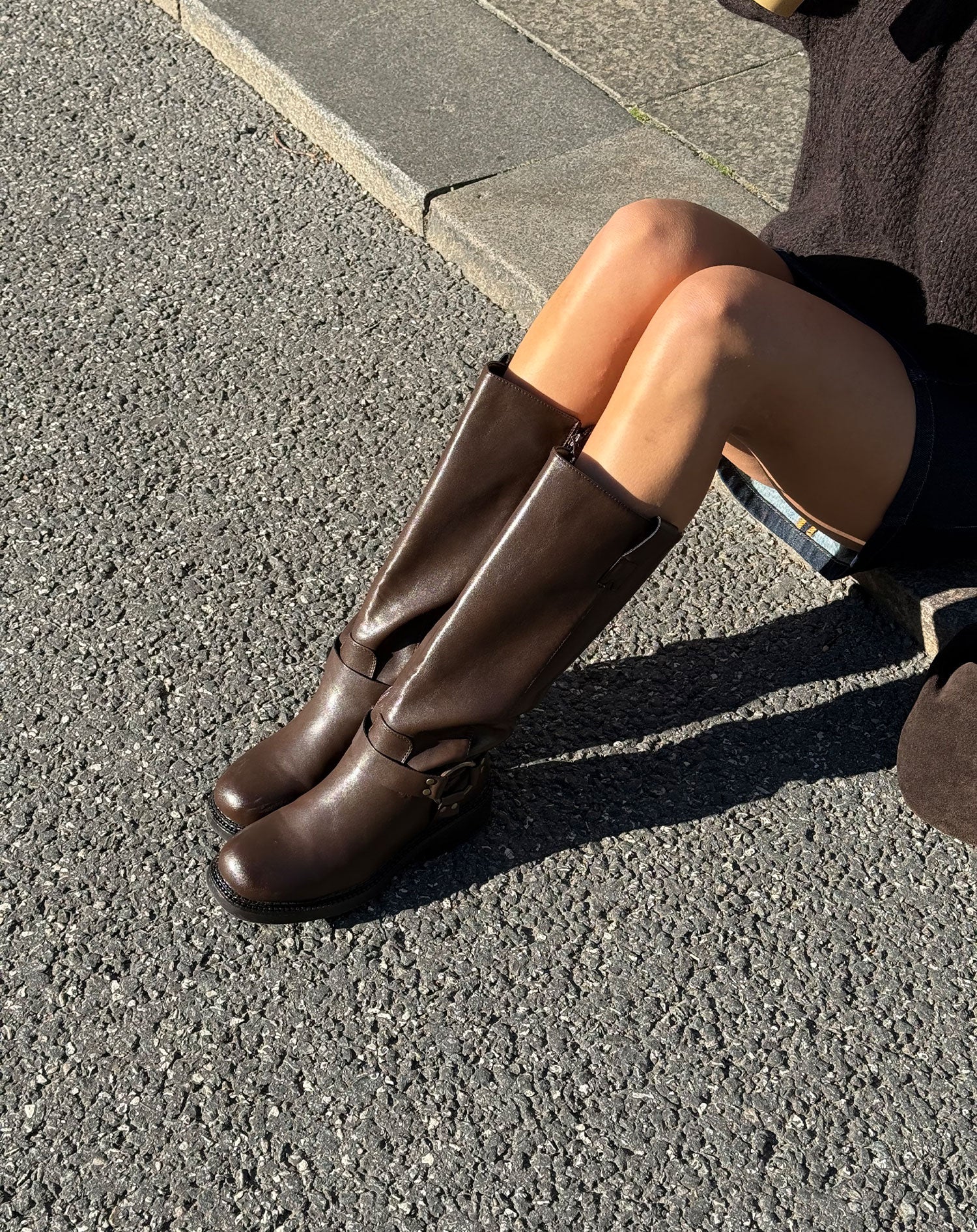 FAUX LEATHER BIKER BOOTS BRUIN