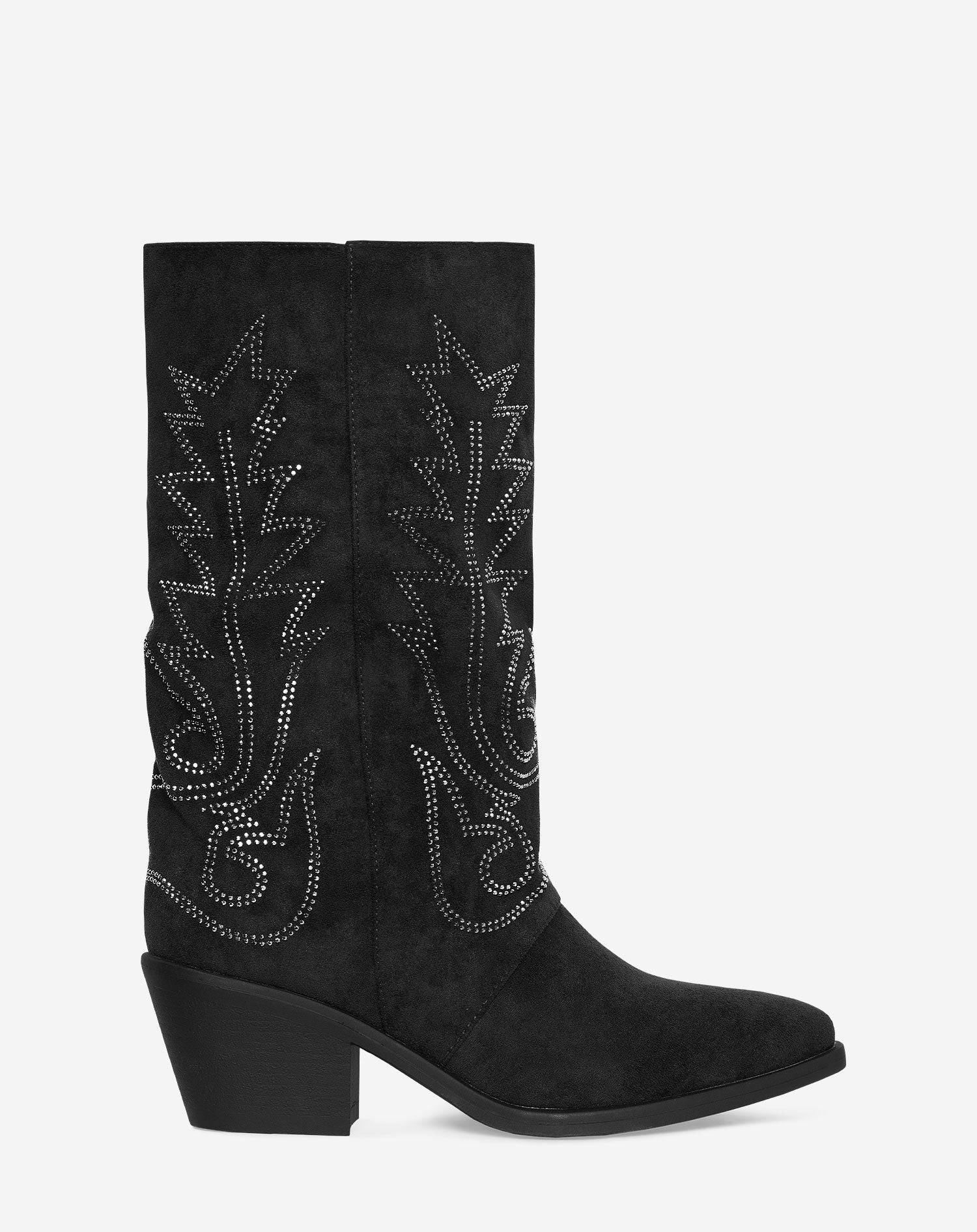 STUDDED BIKER BOOTS ZWART