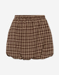 ISAYA CHECK BUBBLE HEM SKIRT BRUIN