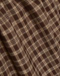ISAYA CHECK BUBBLE HEM SKIRT BRUIN