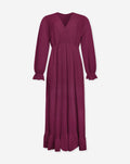 MOUSSELINE MAXI RUFFLE DRESS CHERRY