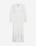 MOUSSELINE MAXI RUFFLE DRESS CREAM