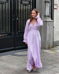 MOUSSELINE MAXI RUFFLE DRESS LILA