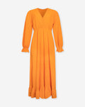MOUSSELINE MAXI RUFFLE DRESS ORANGE