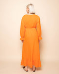 MOUSSELINE MAXI RUFFLE DRESS ORANGE