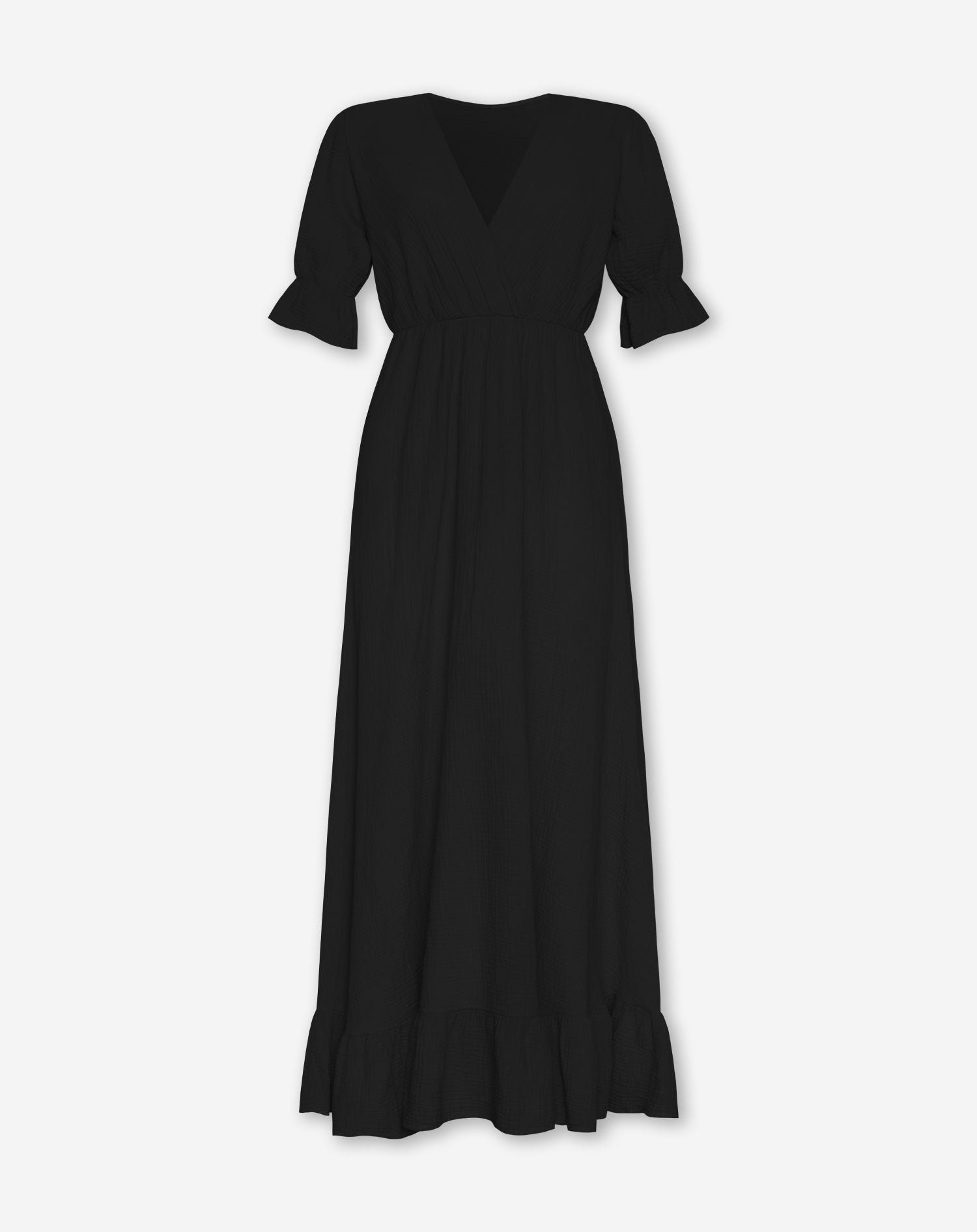 MOMA RUFFLE DRESS BLACK