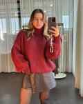 JAMIE COL KNIT BORDEAUX