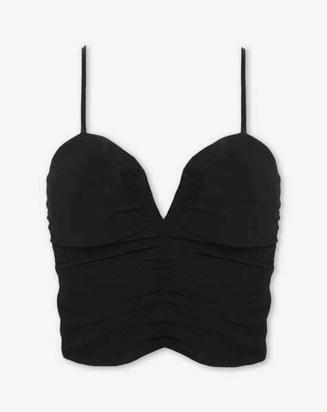ELSA RUCHED CAMI TOP ZWART | Most Wanted