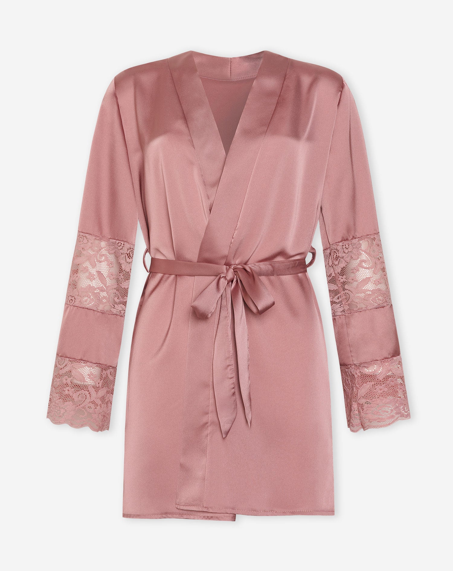 SATIN KIMONO OLD PINK