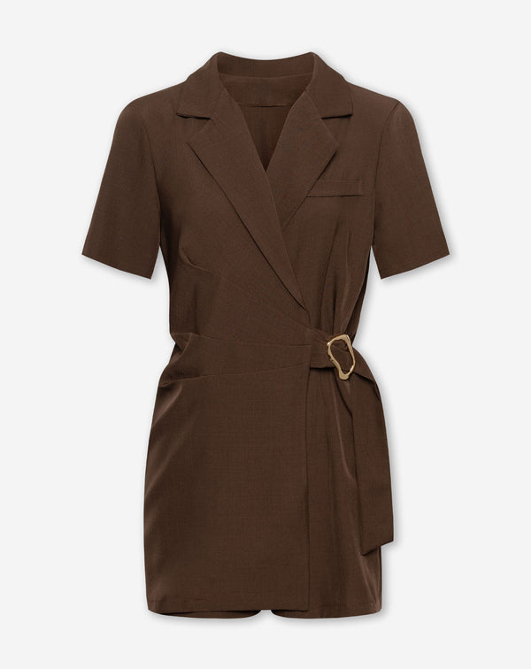 BUCKLE SHORT SLEEVE PLAYSUIT BRUIN