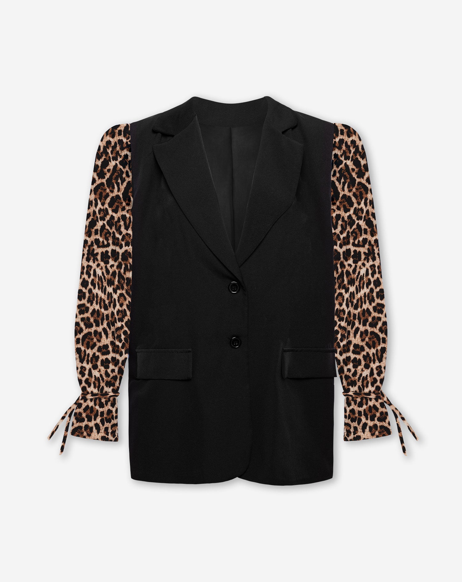 ELIN LEOPARD SLEEVE BLAZER