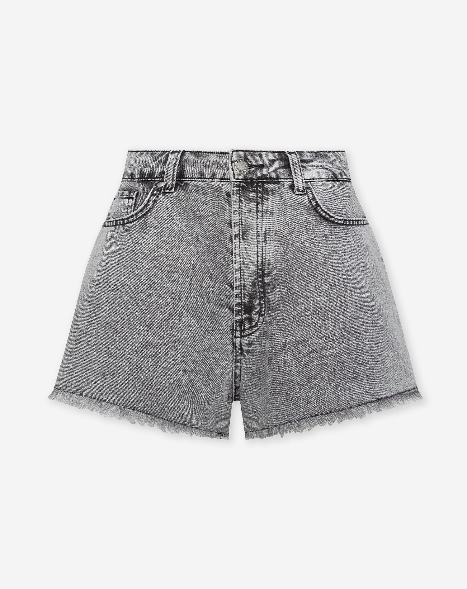 ELSA DENIM SHORTS GRAY | Most Wanted